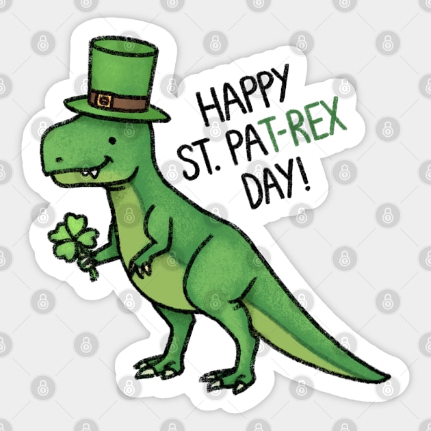 Happy St Pat-rex Day! Sticker by drawforpun